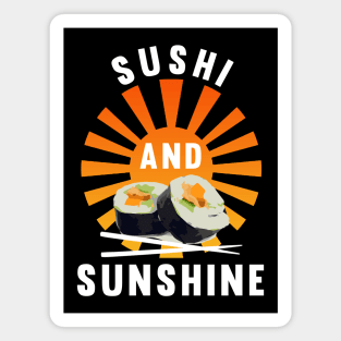 Sushi and Sunshine Sunset Beach - Summer Food Magnet